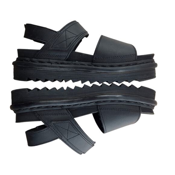 Dr Martens Voss Platform Sandals Womens 6 Black Leather Slingback Chunky Rock - Picture 8 of 11